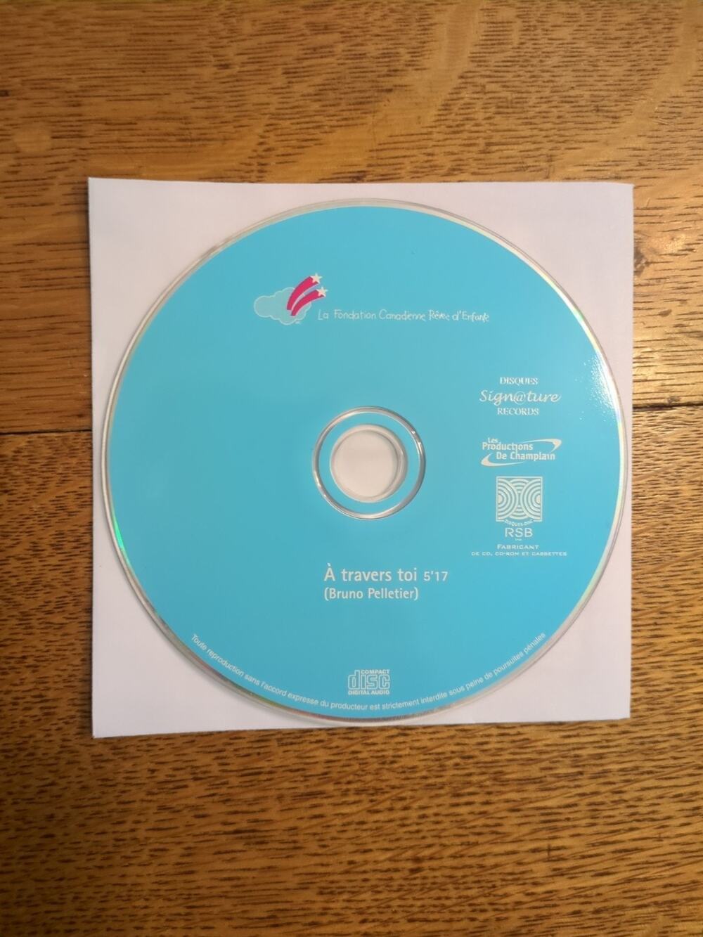 A Travers Toi Bruno Pelletier & Sylvain Cossette CD Music Album 2000 Disc Only